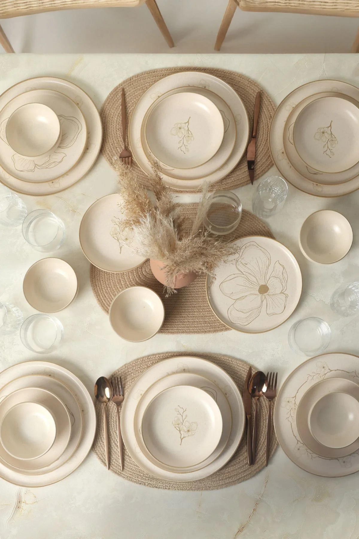 Taupe Bloom servis za ruċavanje